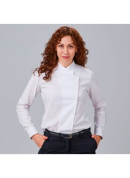 Camisa de cocinera cuello mao angelica Garys 240022 blanco