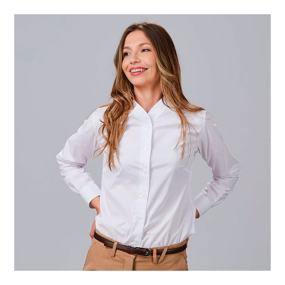 Camisa laboral mujer flexible serena Garys 240023 blanco