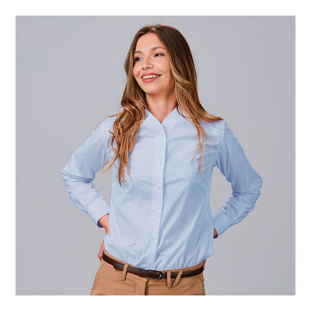 Camisa laboral mujer flexible serena Garys 240023 celeste