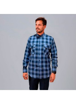 Camisa laboral hombre de cuadros celeste augusto Garys 260032