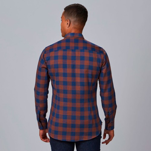 Camisa laboral hombre de cuadros marron augusto Garys 260032