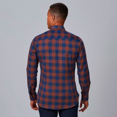 Camisa laboral hombre de cuadros marron augusto Garys 260032