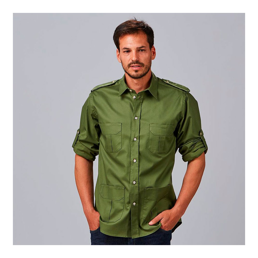 Camisa de peluquería unisex Garys 600054 Verde caqui
