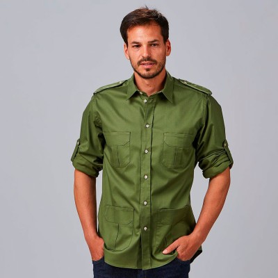 Camisa de peluquería unisex Garys 600054 Verde caqui