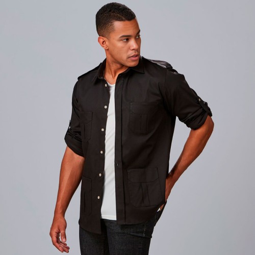 Camisa de peluquería unisex Garys 600054 Negra