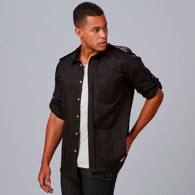 Camisa de peluquería unisex Garys 600054 Negra