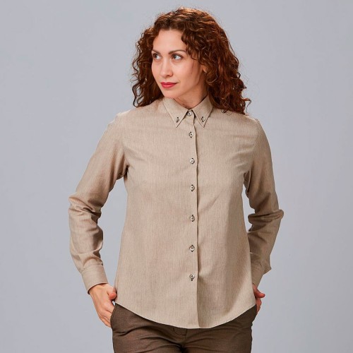 Camisa de trabajo para mujer suave y entallada  grazia Garys 240021 arena