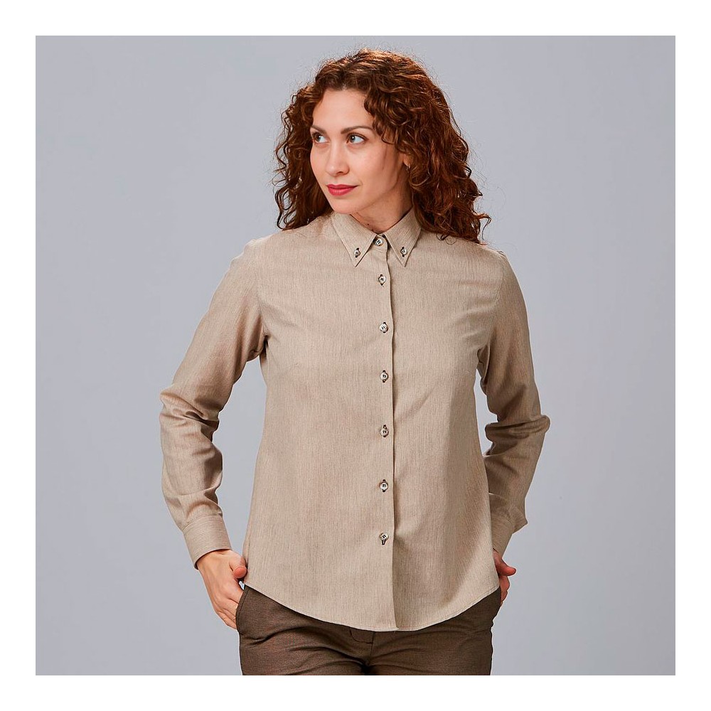 Camisa de trabajo para mujer suave y entallada  grazia Garys 240021 arena