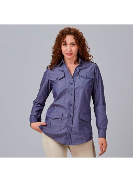 Camisa trabajo mujer 100% algodón Garys 240014 Marino