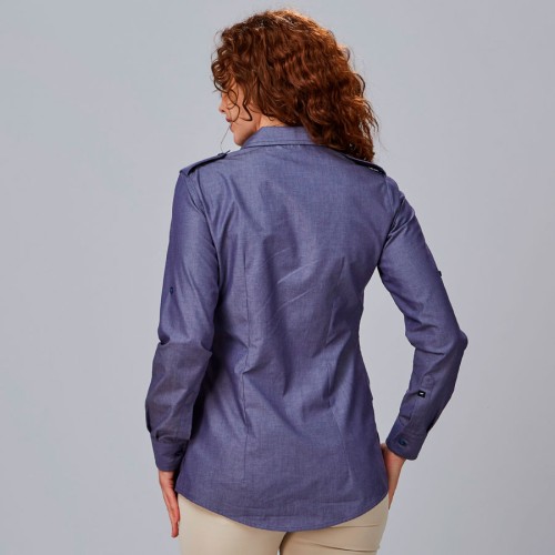 Camisa trabajo mujer 100% algodón Garys 240014 Marino