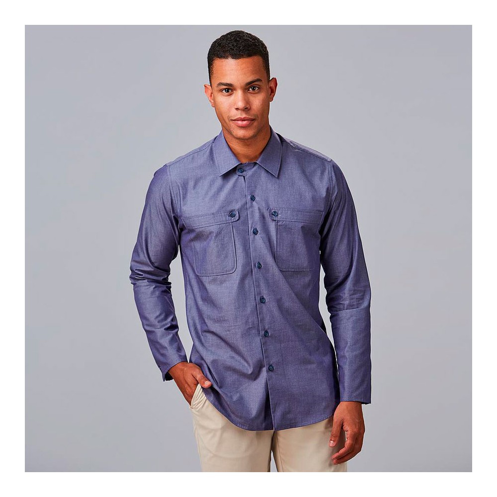 Camisa laboral hombre 100% algodón Garys 260024 Marino