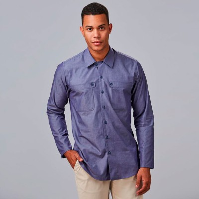 Camisa laboral hombre 100% algodón Garys 260024 Marino