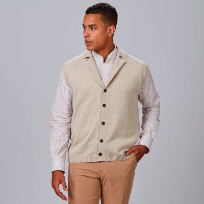 Chaleco laboral de punto de hombre Garys 120004 Beige
