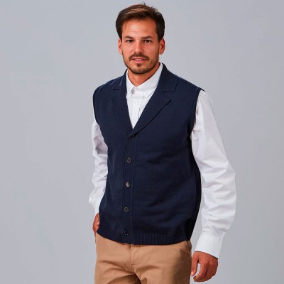 Chaleco laboral de punto de hombre Garys 120004 Marino