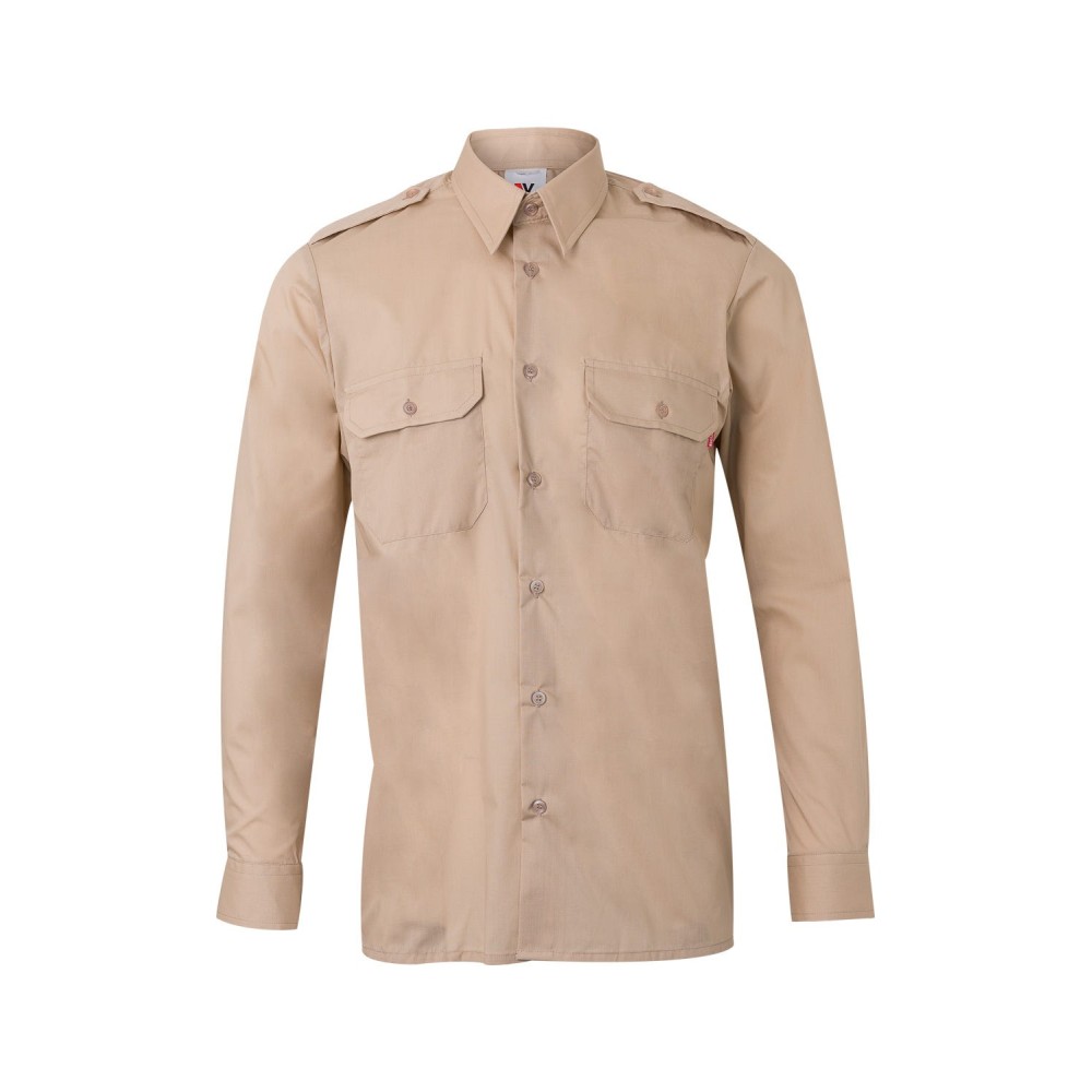 Camisa de trabajo con galonera Velilla 530 Beige