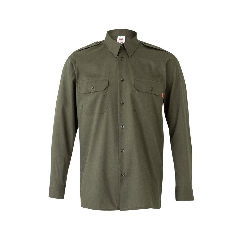 Camisa de trabajo con galonera Velilla 530 Verde caza