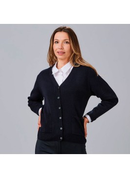Cardigan de trabajo de punto para mujer canalé Garys 120005 Negra