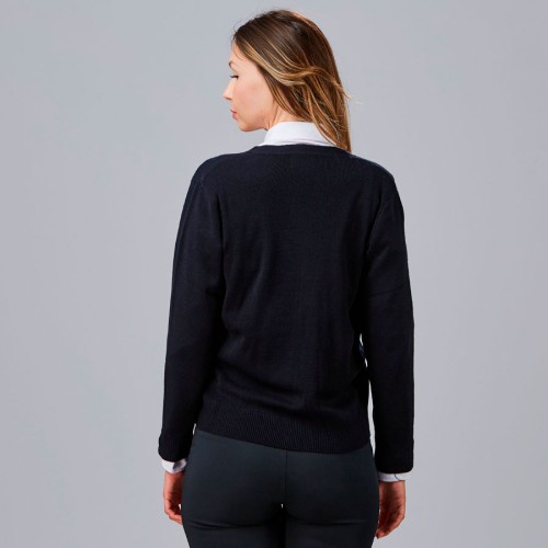 Cardigan de trabajo de punto para mujer canalé Garys 120005 Negra