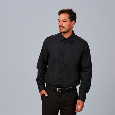 Camisa laboral hombre elástica Garys 260004 negro