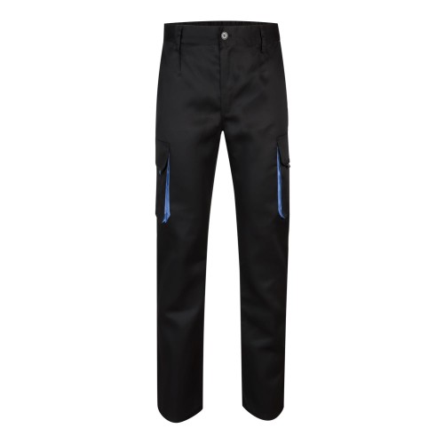 Pantalón de trabajo Bicolor Velilla 103004 Negro-celeste