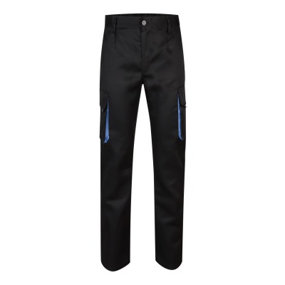 Pantalón de trabajo Bicolor Velilla 103004 Negro-celeste
