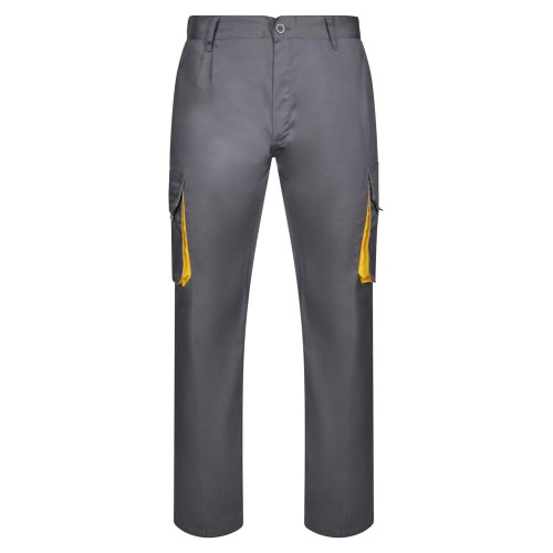 Pantalón de trabajo Bicolor Velilla 103004 Gris-Amarillo