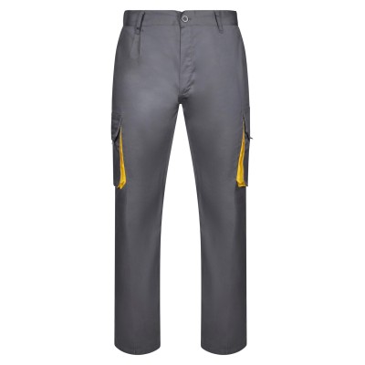 Pantalón de trabajo Bicolor Velilla 103004 Gris-Amarillo