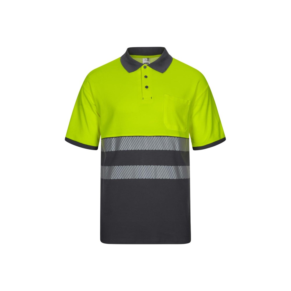 Polo alta visibilidad bicolor Velilla 305523 Azul Gris-Amarillo