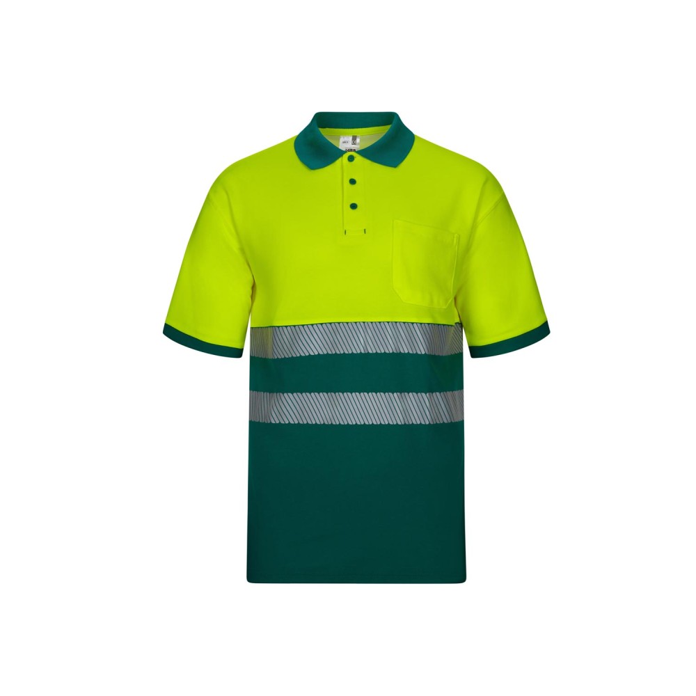 Polo alta visibilidad bicolor Velilla 305523 Azul Verde-Amarillo