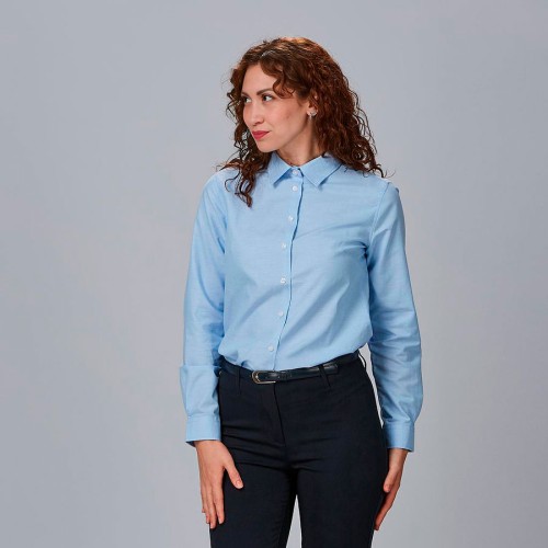 Camisa laboral mujer elástica Garys 240001 celeste