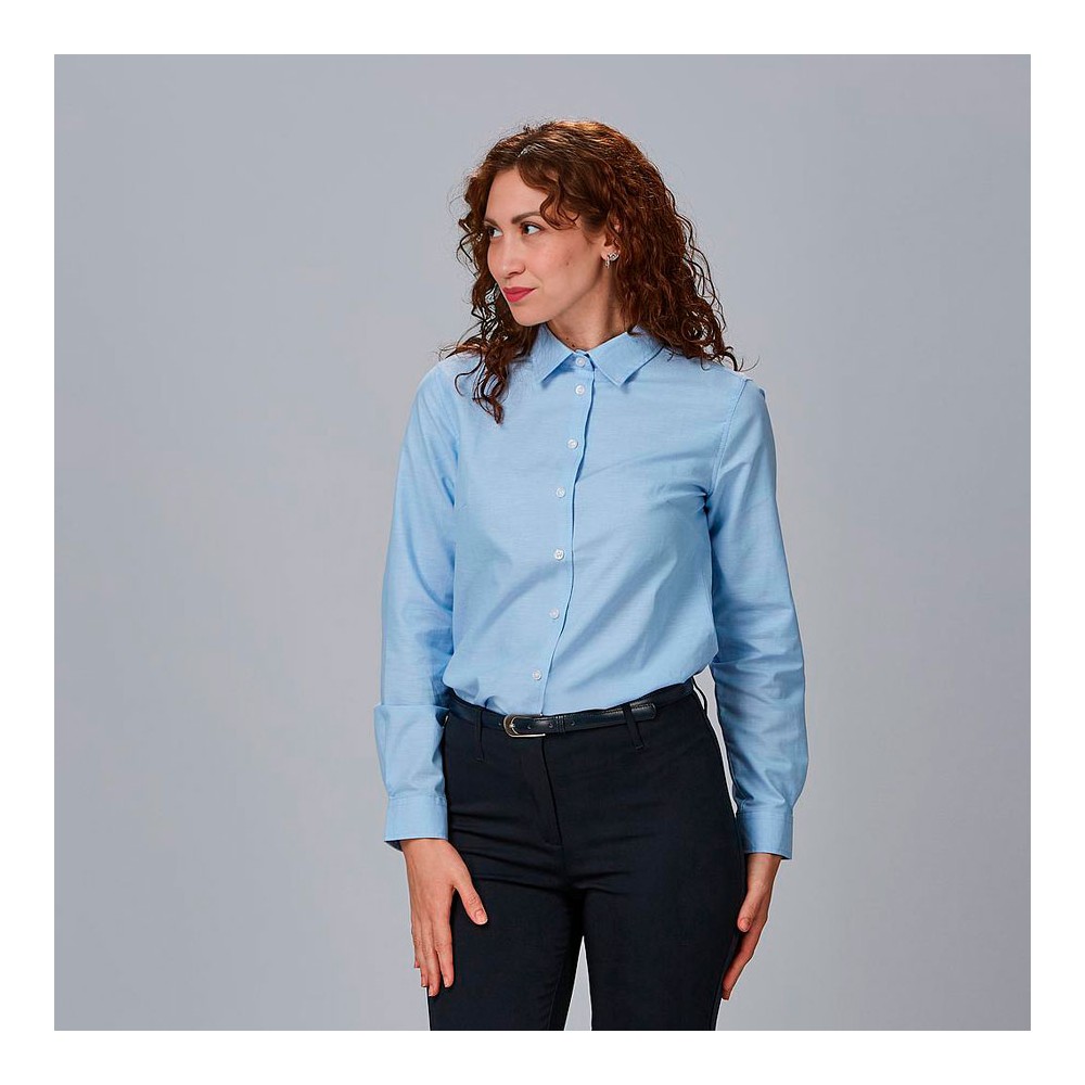Camisa laboral mujer elástica Garys 240001 celeste