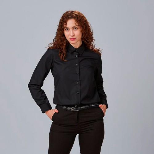 Camisa laboral mujer elástica Garys 240001  negro
