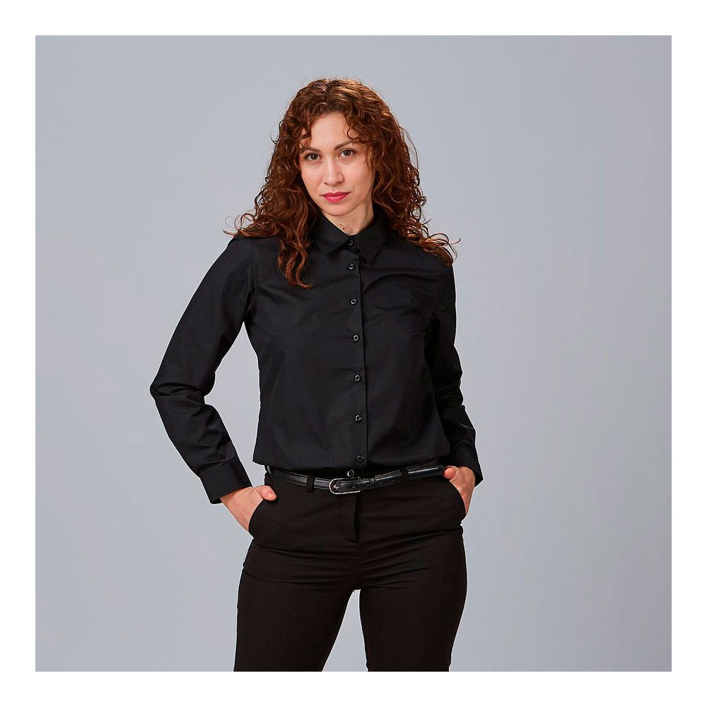 Camisa laboral mujer elástica Garys 240001  negro