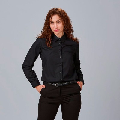 Camisa laboral mujer elástica Garys 240001  negro
