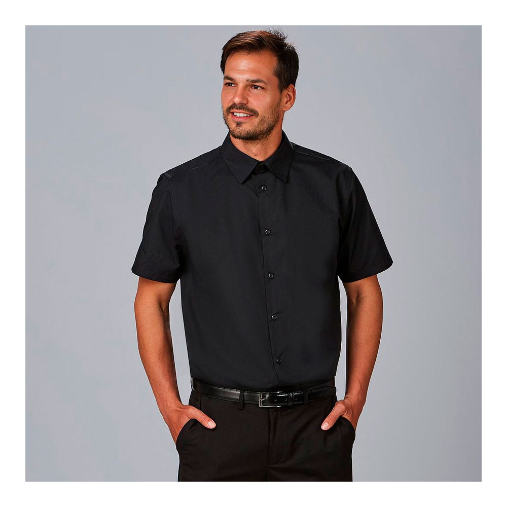 Camisa laboral hombre básica manga corta Garys 260006 negra