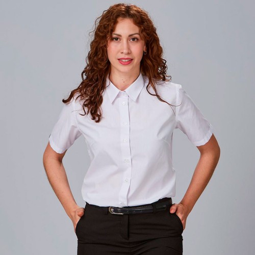 Camisa laboral mujer elástica  manga corta Garys 240003 blanca