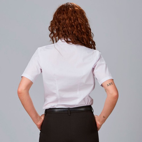 Camisa laboral mujer elástica cuello mao Garys 240004 blanco