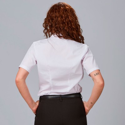Camisa laboral mujer elástica cuello mao Garys 240004 blanco