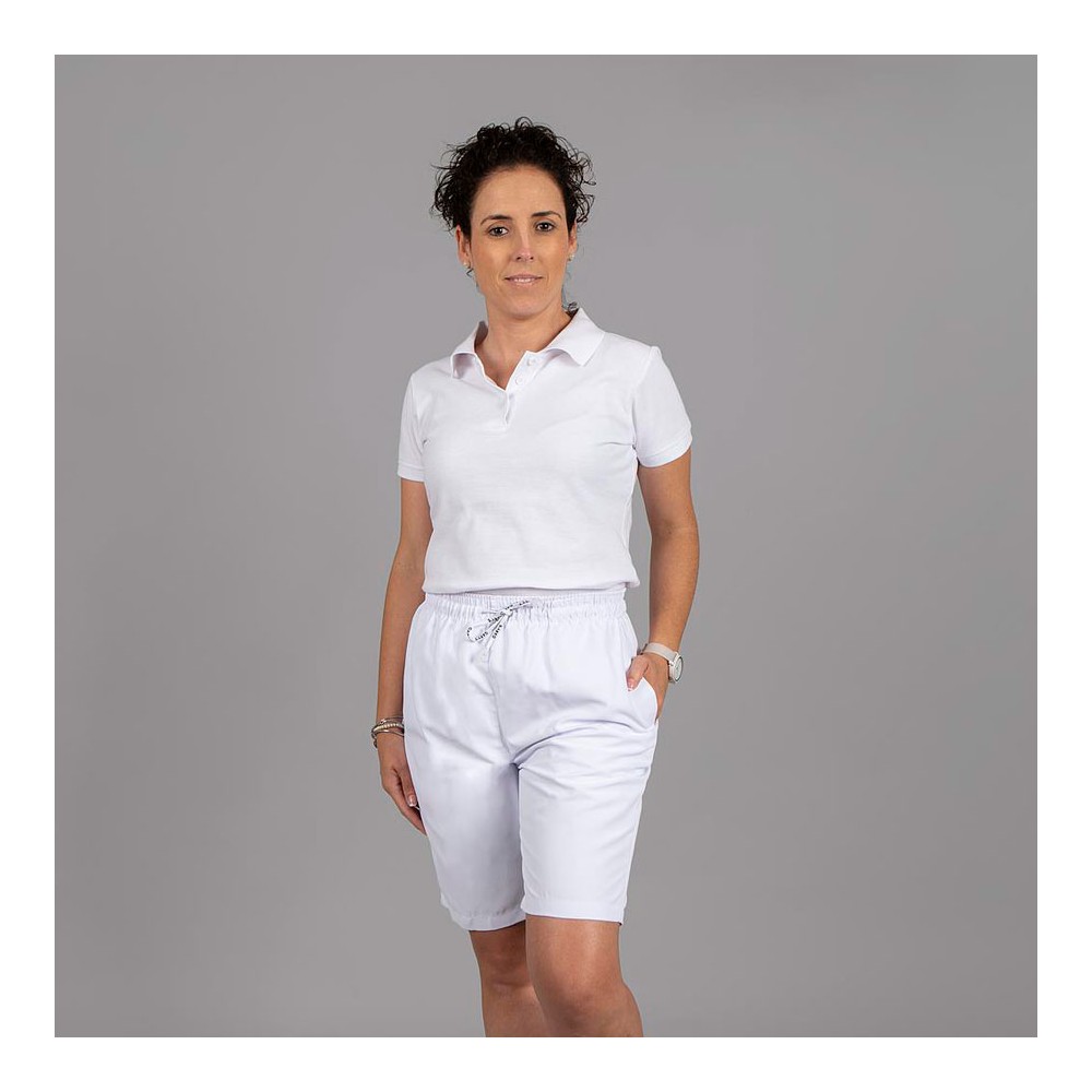 Bermuda de trabajo unisex microfibra Garys 700017 blanco