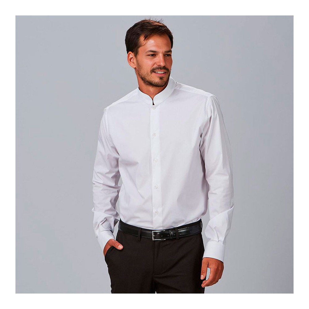 Camisa laboral hombre elástica cuello mao Garys 260005 blanco