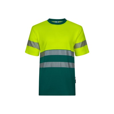 Camiseta alta visibilidad bicolor Velilla 305509 Verde-Amarillo