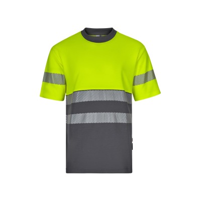 Camiseta alta visibilidad bicolor Velilla 305509 Gris-Amarillo