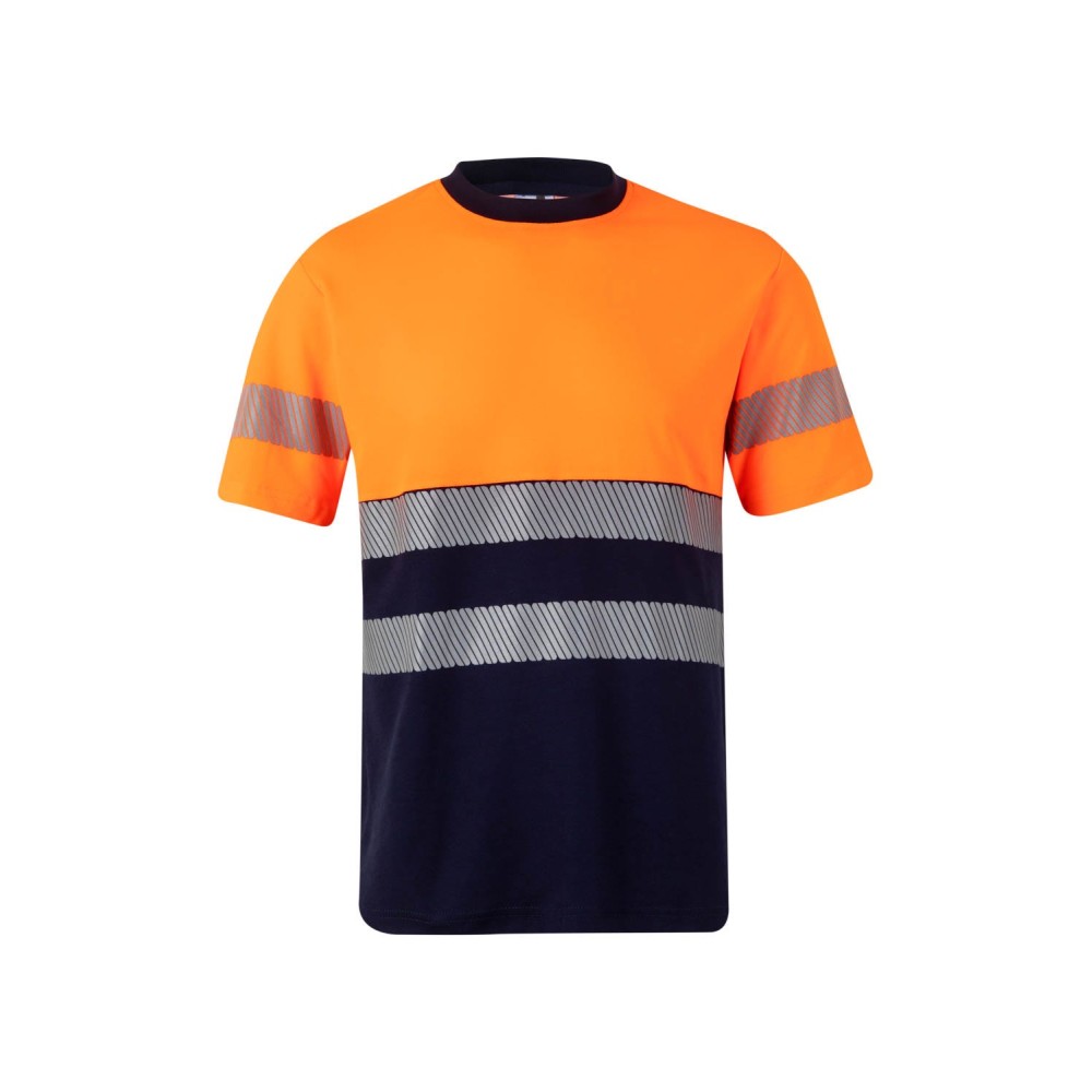 Camiseta alta visibilidad bicolor Velilla 305509 Azul Navy-Naranja
