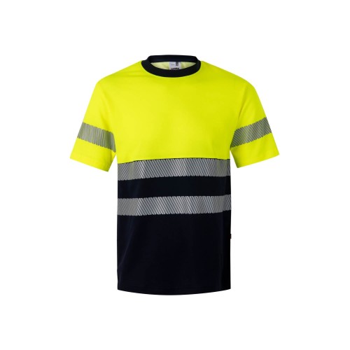 Camiseta alta visibilidad bicolor Velilla 305509 Azul Navy-Amarillo