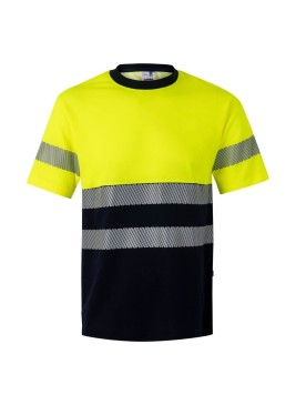 Camiseta alta visibilidad bicolor Velilla 305509 Azul Navy-Amarillo