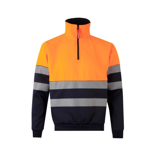 Sudadera alta visibilidad bicolor Velilla 305703 Azul Navy-Naranja
