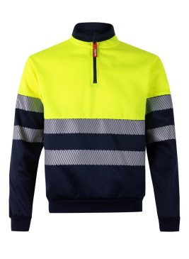 Sudadera alta visibilidad bicolor Velilla 305703 Azul Navy-Amarillo