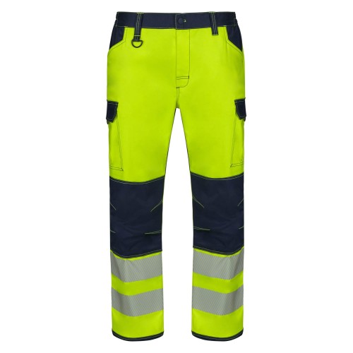 Pantalón alta visibilidad elástico Velilla 303010S Azul Navy-Amarillo
