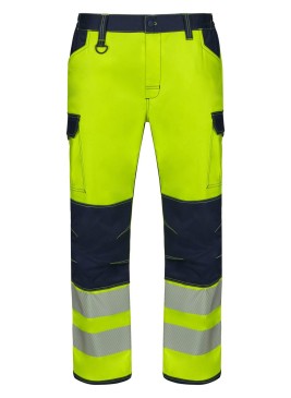 Pantalón alta visibilidad elástico Velilla 303010S Azul Navy-Amarillo