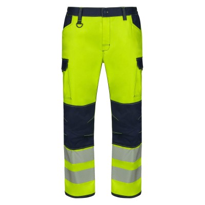 Pantalón alta visibilidad elástico Velilla 303010S Azul Navy-Amarillo